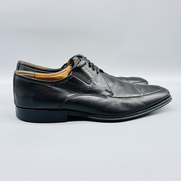Bruno Magli Shoes Mens 12 Black Leather Oxford Slip On Lace Up Formal Dress main image 9